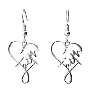 Heart Faith Stainless Steel Earrings